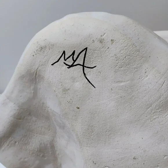 Handcrafted Art Pottery Flower Centerpiece Bowl, Decorative Ceramic White Pink - Picture 6 of 11